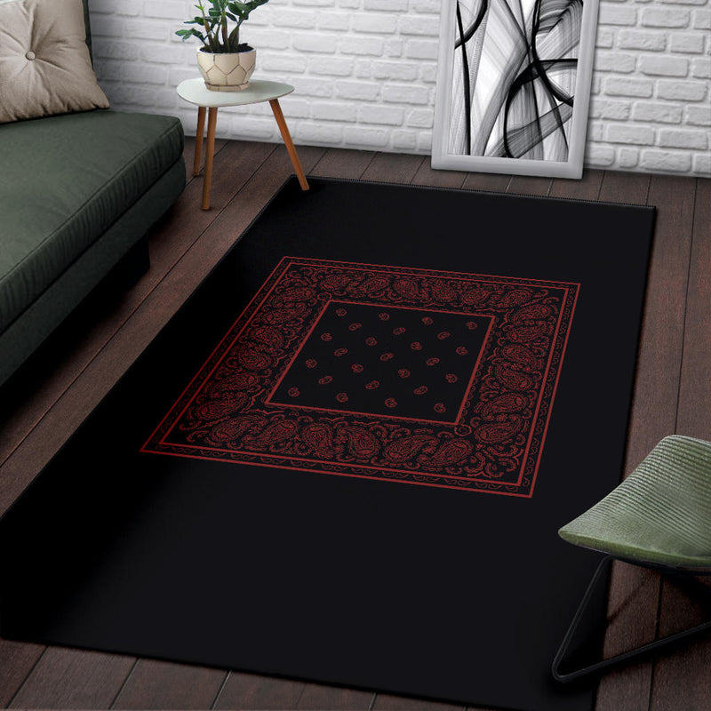 black bandana throw rug