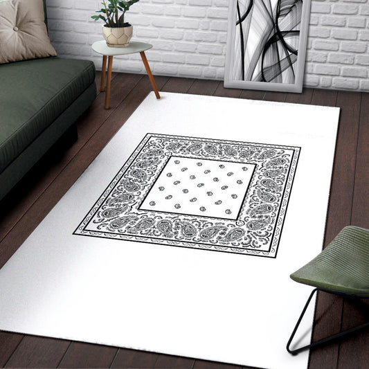 White Bandana Area Rugs - Minimal
