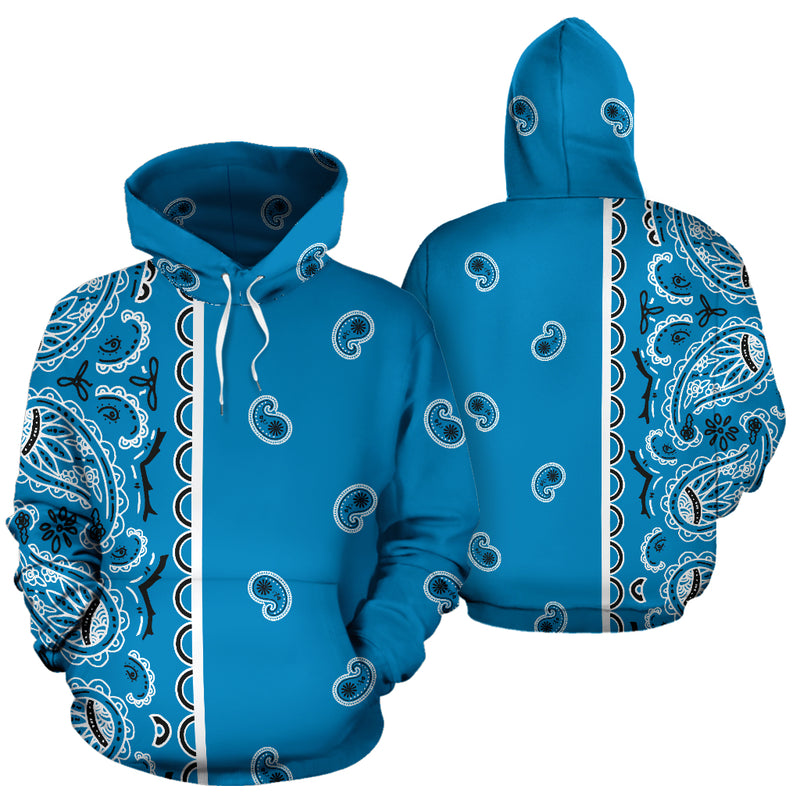 Sky Blue Bandana Pullover Hoodie The Bandana Blanket Company