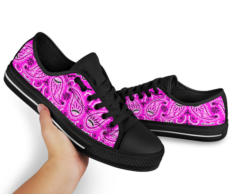 Canvas Low Top Sneakers - Bandana Style Abruptly Pink