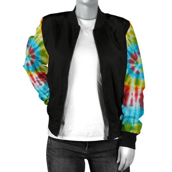 Rainbow Tie Dye Women's Bomber Jacket