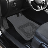 Dual Gray and Black Bandana Car Mats - Minimal