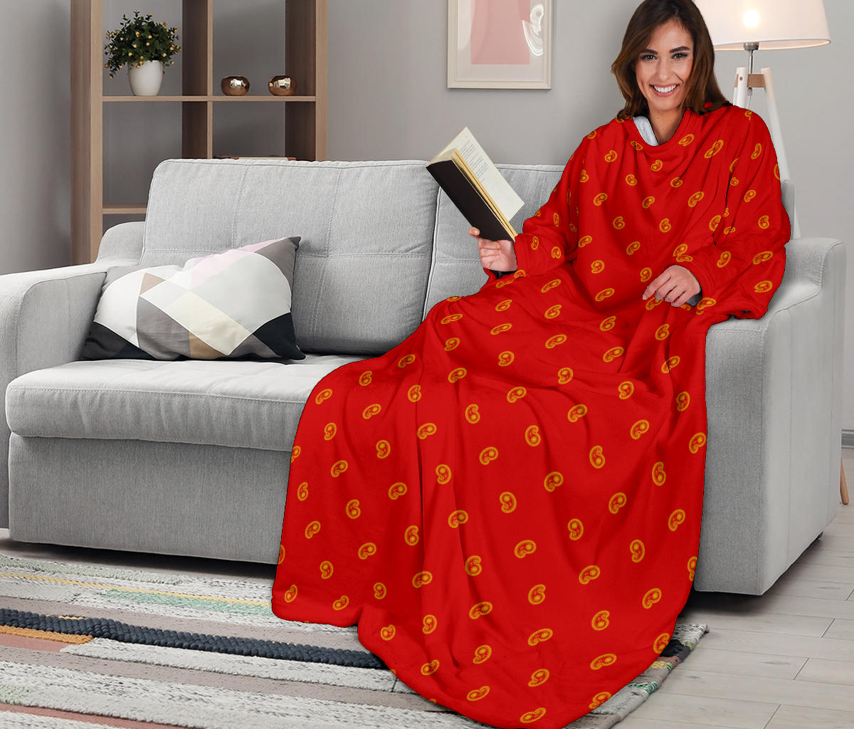 Red and Gold Bandana Monk Blankets
