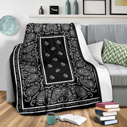 Black Bandana Throw Blanket