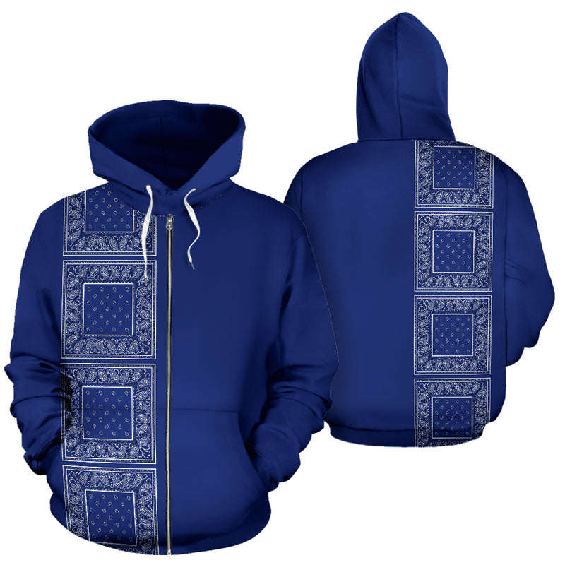 royal blue bandana zip up hoodies