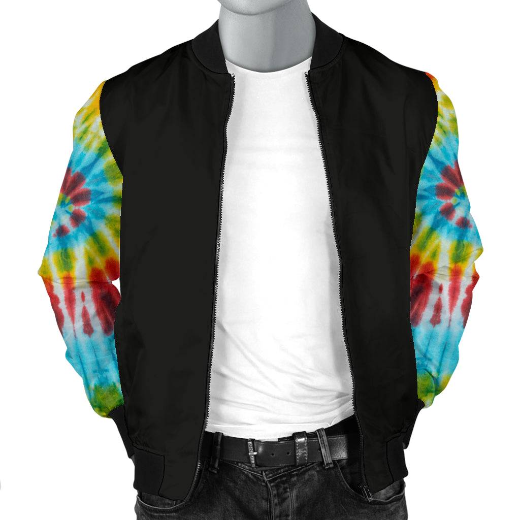 Men's Tie Dye Swirl Bandana Sleeved Bomber Jacket