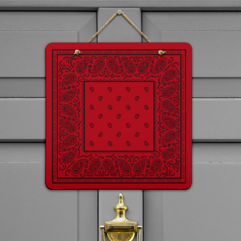 Red and Black Bandana Door Signs
