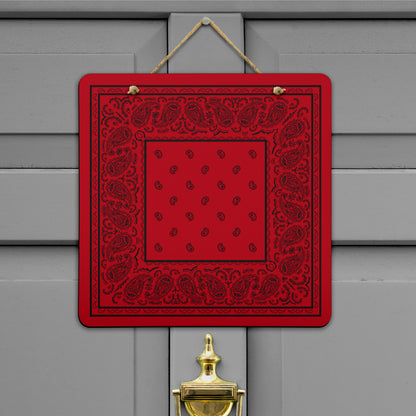 Red and Black Bandana Door Signs