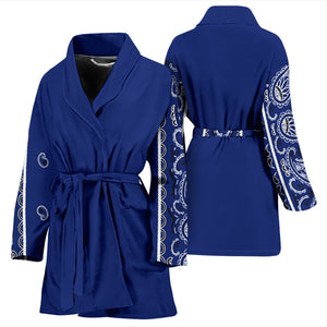 blue bandana women's bathrobe