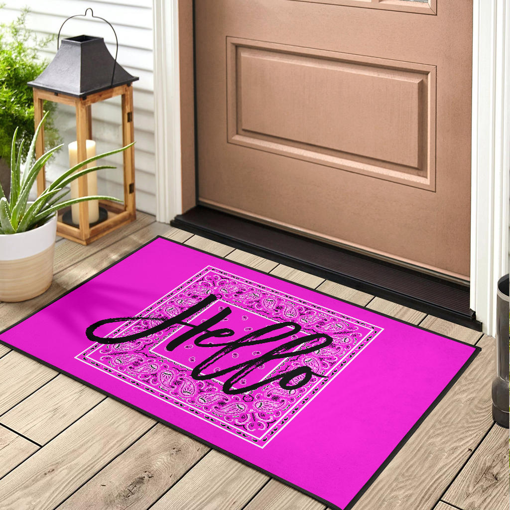 Abruptly Pink Bandana Door Mats