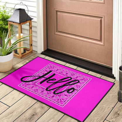 Abruptly Pink Bandana Door Mats