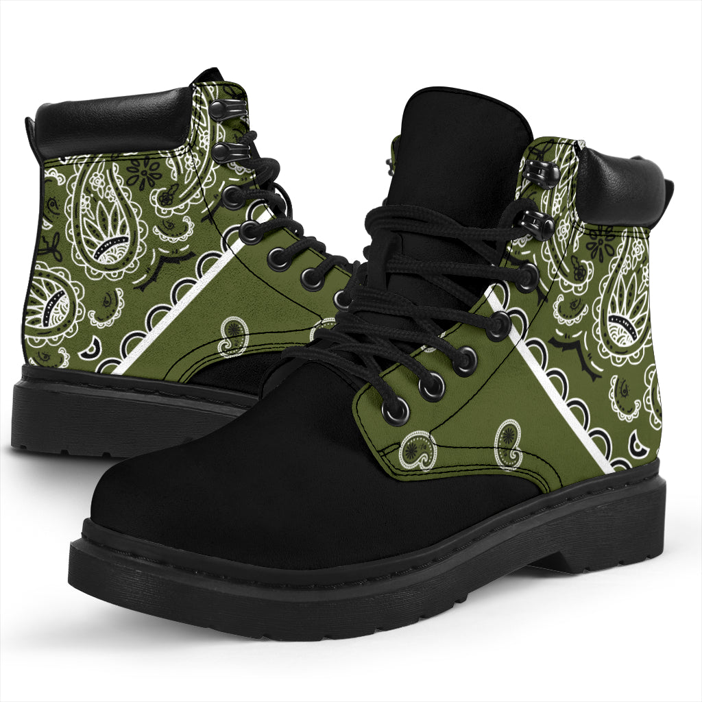 Army Green Bandana Blackout All Season Boots