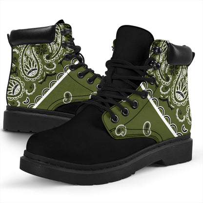 Army Green Bandana Blackout All Season Boots