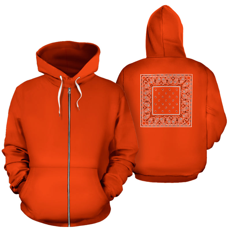orange bandana zip hoodie