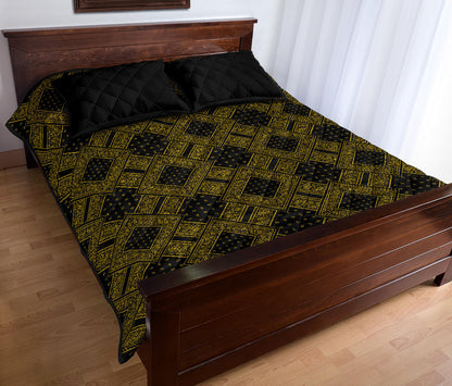 black yellow bandana quilt set