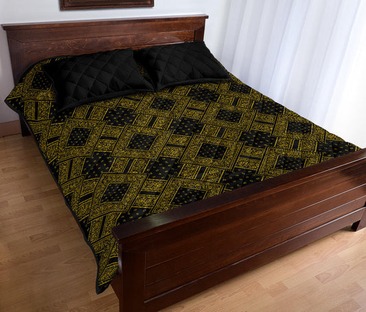 black yellow bandana quilt set
