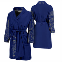 blue and gray bandana robe