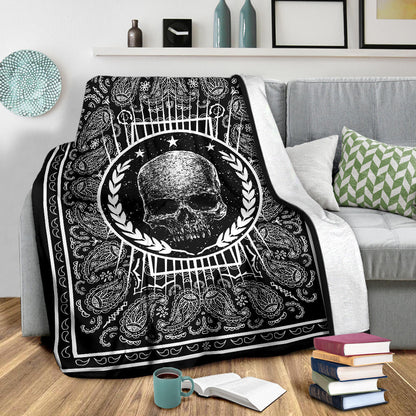 black bandana fleece blanket