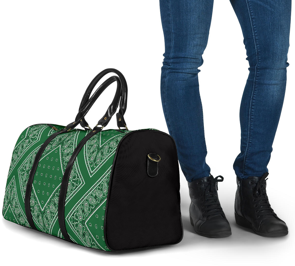 green bandana carry on bag