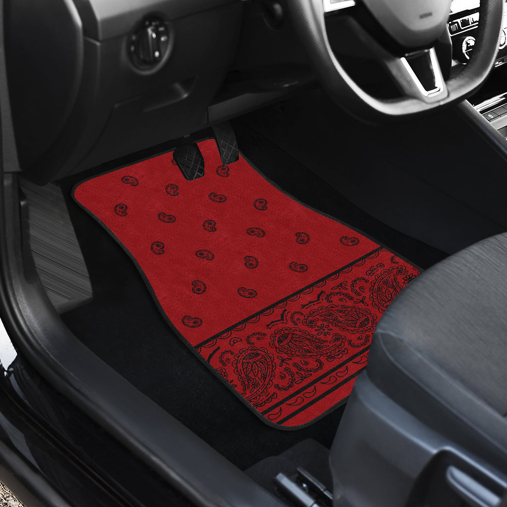 Quad Red with Black Bandana Car Mats - Fancy