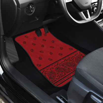 Quad Red with Black Bandana Car Mats - Fancy
