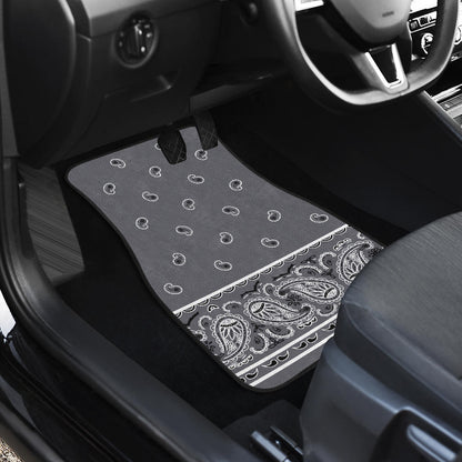 Dual Classic Gray Bandana Car Mats - Fancy