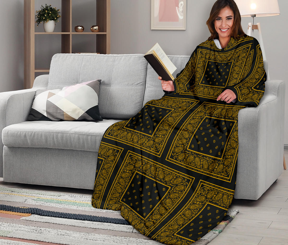 Black Gold Bandana Monk Blankets