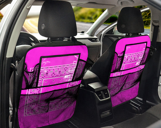 Abruptly Pink Bandana Back Seat Organizers