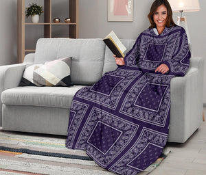 purple bandana prit sleeved blanket