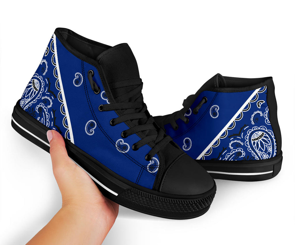 Royal Blue Bandana High Top Sneakers