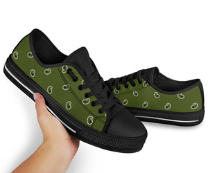 Canvas Low Top Sneakers -Army Green Paisley