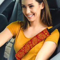 Red and Gold Bandana Seat Belt Covers - 3 Styles