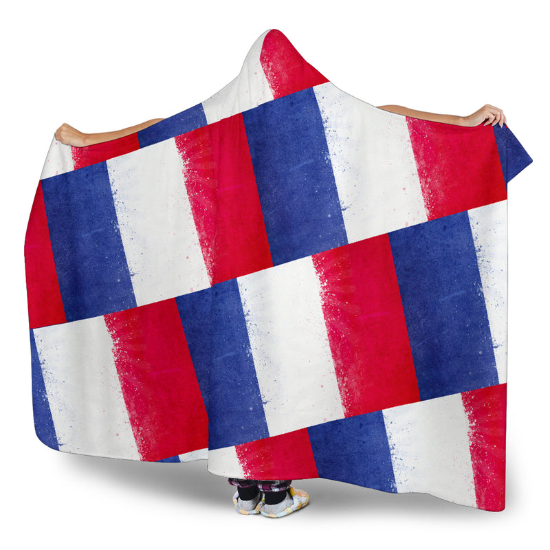 Ultimate France Flag Tiled Hooded Blanket