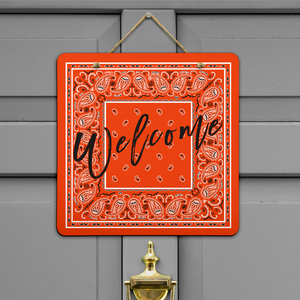 Orange Bandana Door Signs
