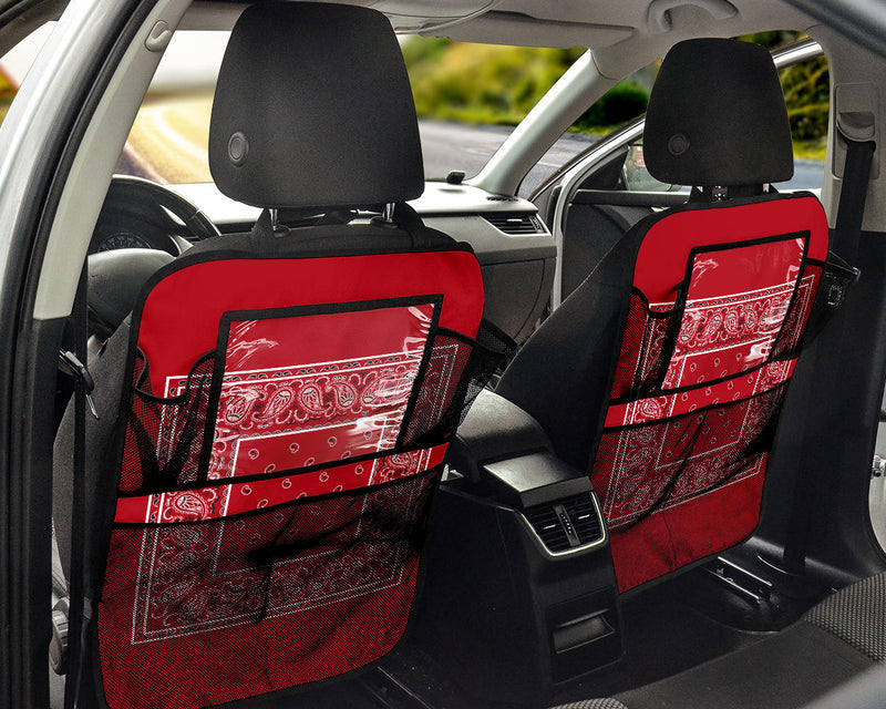 red bandana car seat organizers