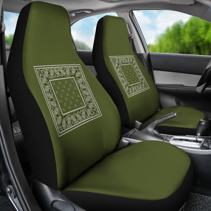 Army Green Bandana Car Seat Covers - Minimal
