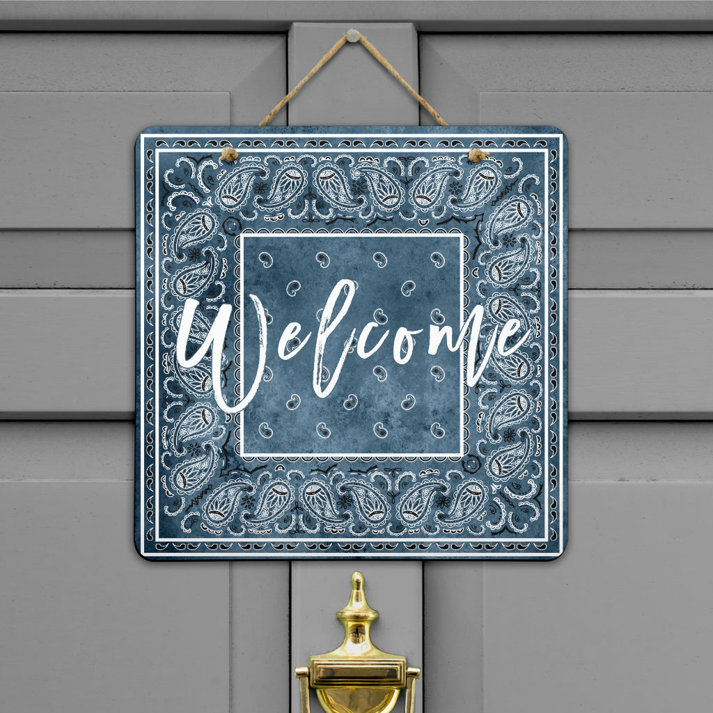 Denim Blue Bandana Door Signs