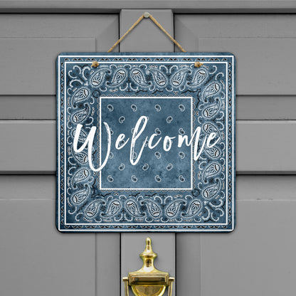 Denim Blue Bandana Door Signs