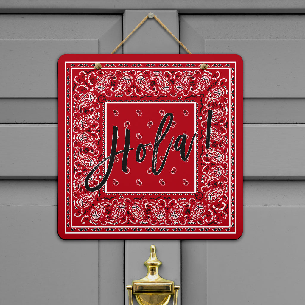 Classic Red Bandana Door Sign