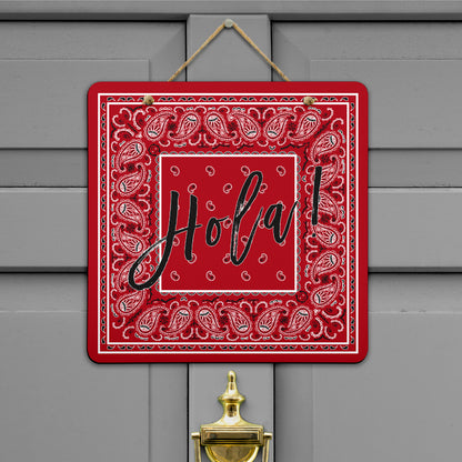 Classic Red Bandana Door Sign