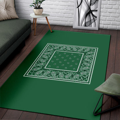 Classic Green Bandana Area Rugs - Minimal