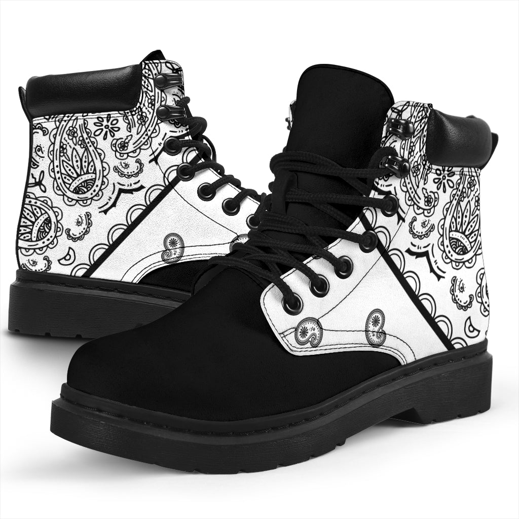 White Bandana Blackout All Season Boots