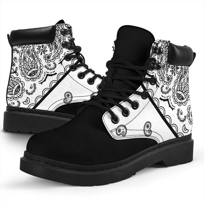 White Bandana Blackout All Season Boots