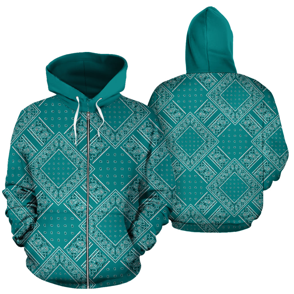 Bandana teal hoodie
