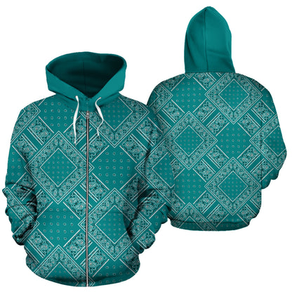 Bandana teal hoodie