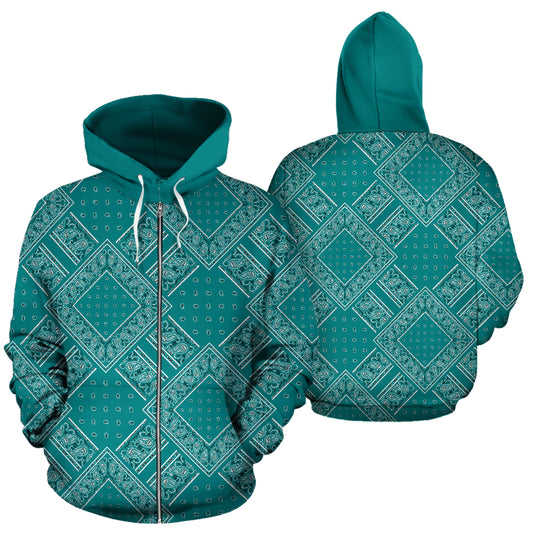 Bandana teal hoodie