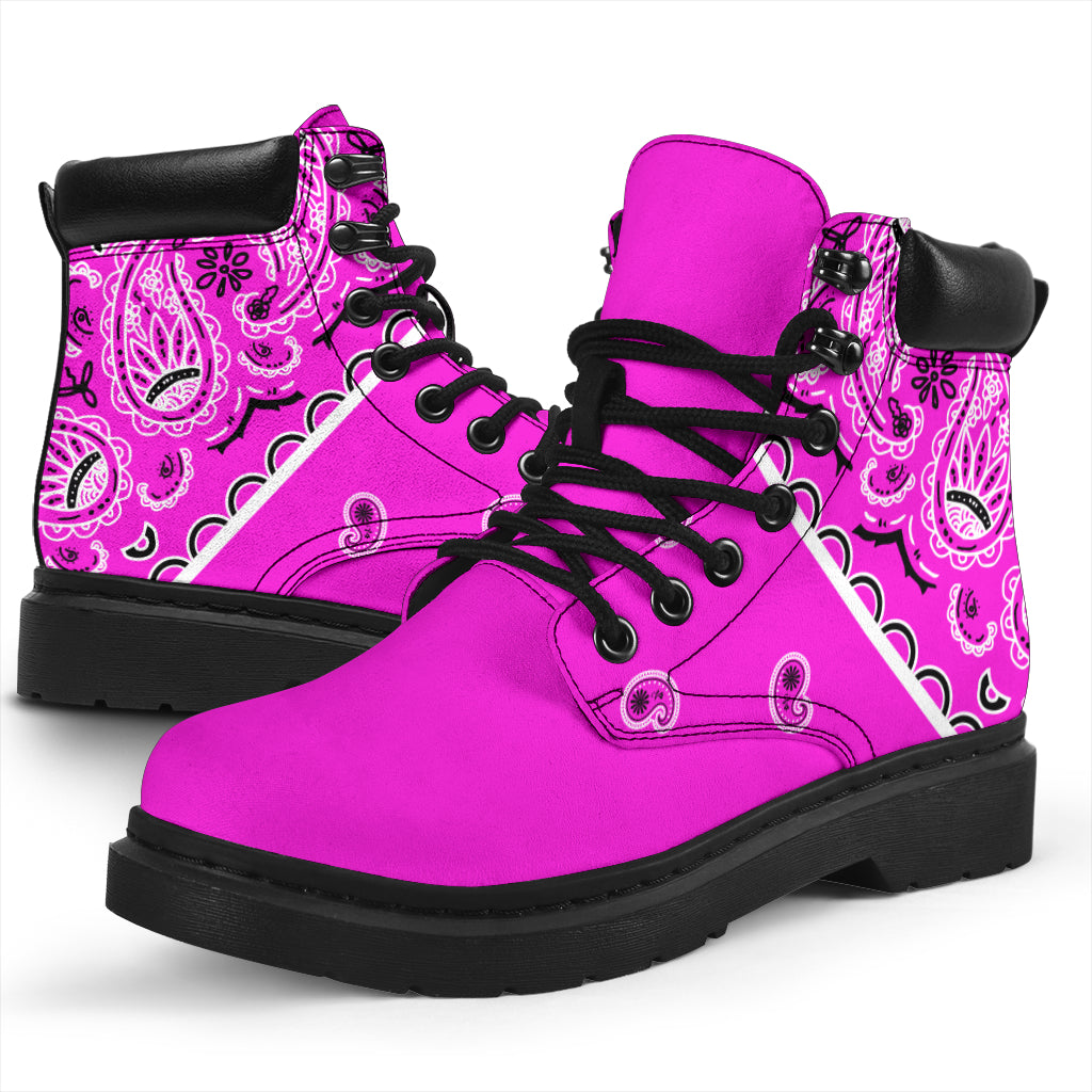 Abruptly Pink Bandana All-Season Boots