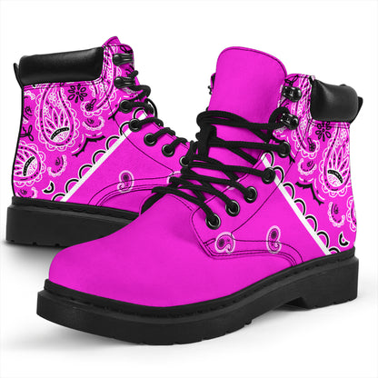 Abruptly Pink Bandana All-Season Boots