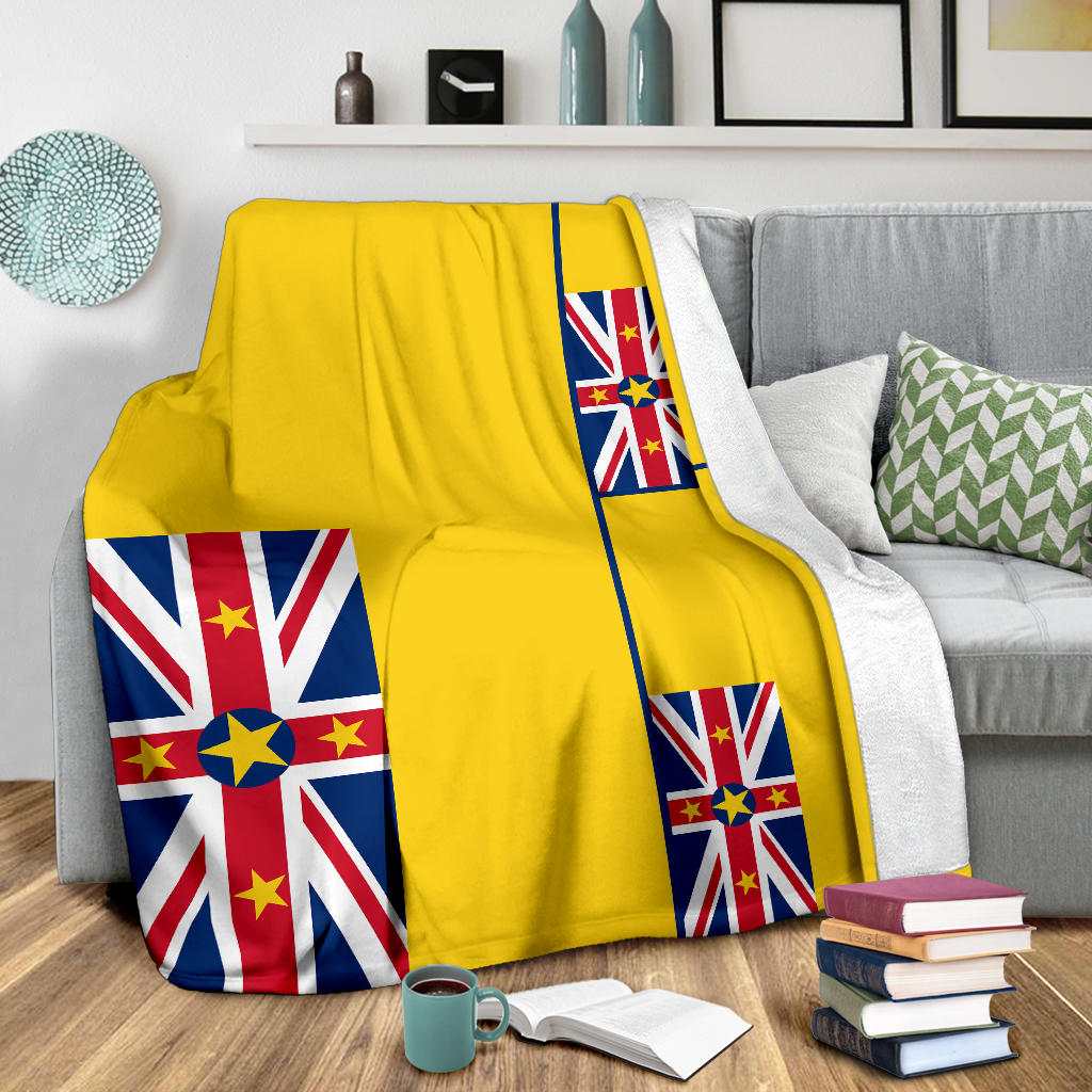 Niue Flag Fleece Throw Blanket