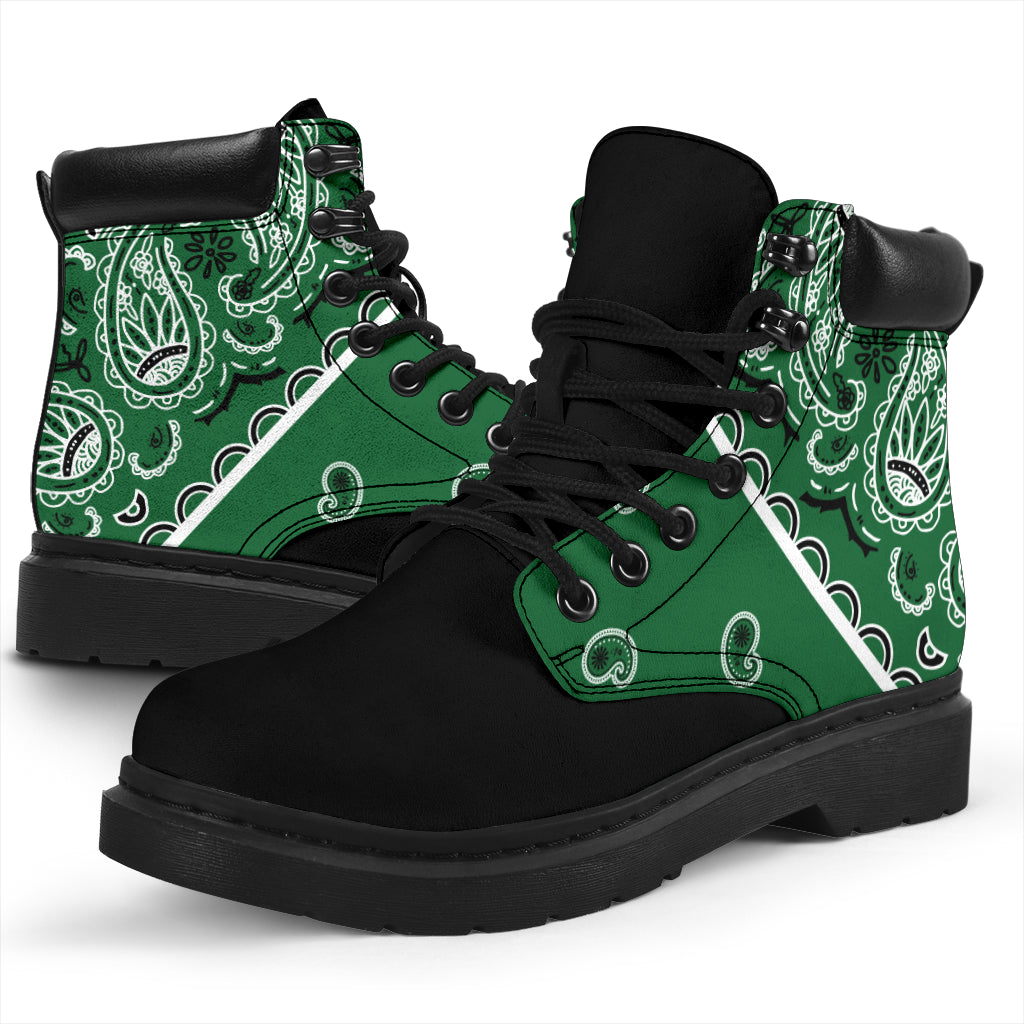Classic Green Bandana Black Out All Season Boots